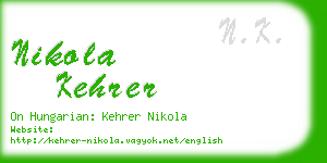 nikola kehrer business card